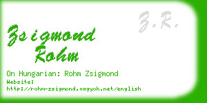 zsigmond rohm business card